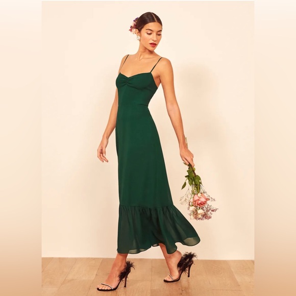 NWT Reformation Emersyn Dress in Emerald - Picture 2 of 10